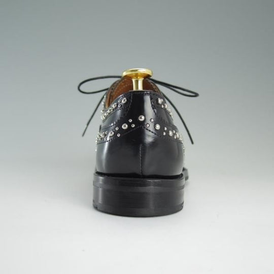 美品★チャーチ(レディース) SIZE 37.5【定価￥103,680-★BURWOOD MET/スタッズ】バーウッド/黒/Church's★d725