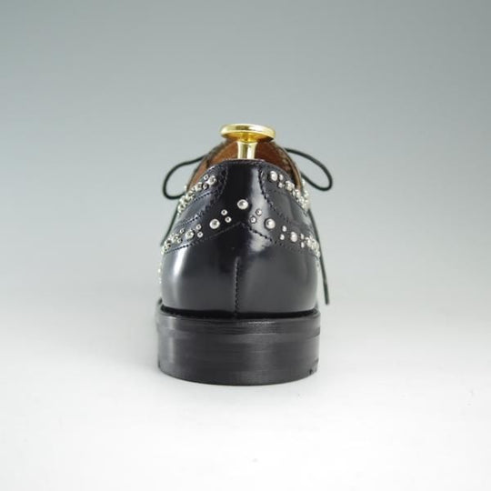 美品★チャーチ(レディース) SIZE 37.5【定価￥103,680-★BURWOOD MET/スタッズ】バーウッド/黒/Church's★d725