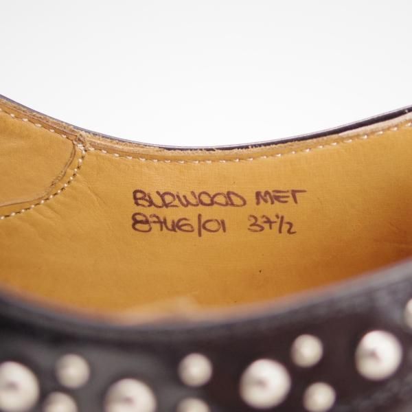 美品★チャーチ(レディース) SIZE 37.5【定価￥103,680-★BURWOOD MET/スタッズ】バーウッド/黒/Church's★d725