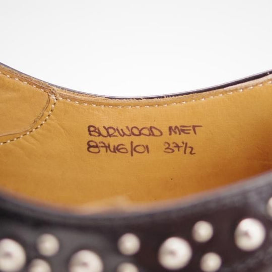 美品★チャーチ(レディース) SIZE 37.5【定価￥103,680-★BURWOOD MET/スタッズ】バーウッド/黒/Church's★d725