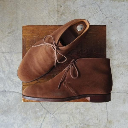 極上★クロケット&ジョーンズ 5.5E【名作★チャートシー/CHERTSEY】チャッカブーツ/224ラスト/スエード/茶/メンズ/Crockett&Jones★d733