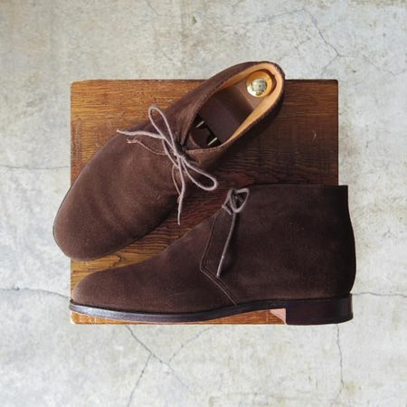 極上★クロケット&ジョーンズ 5.5E【名作★チャートシー/CHERTSEY】チャッカブーツ/224ラスト/スエード/メンズ/Crockett&Jones★d734