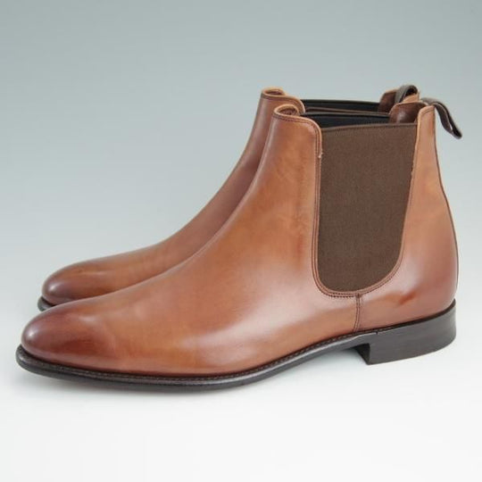 美品★(英)チーニー 6.5F【★(英)Herring Shoes別注/サイドゴアブーツ】11028ラスト/WILSON/カーフ/茶/メンズ/CHEANEY★d736