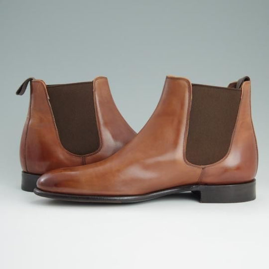美品★(英)チーニー 6.5F【★(英)Herring Shoes別注/サイドゴアブーツ】11028ラスト/WILSON/カーフ/茶/メンズ/CHEANEY★d736