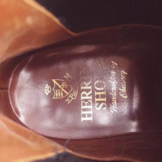 美品★(英)チーニー 6.5F【★(英)Herring Shoes別注/サイドゴアブーツ】11028ラスト/WILSON/カーフ/茶/メンズ/CHEANEY★d736