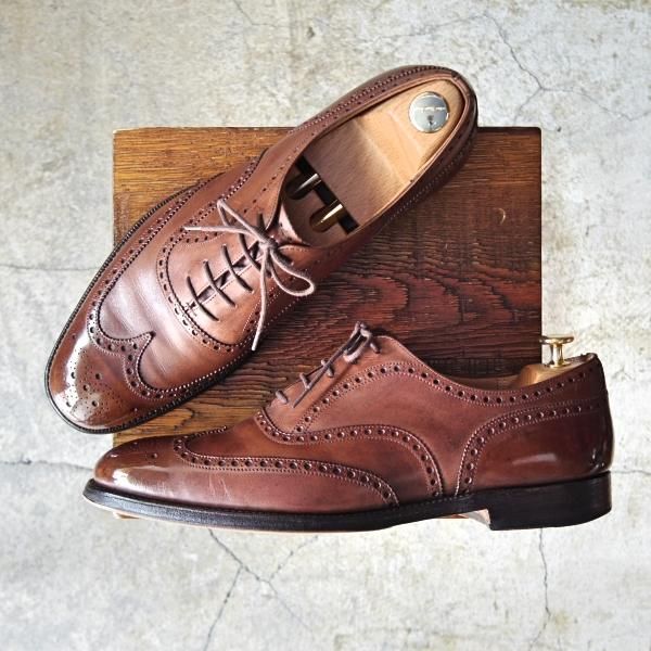 極上★チャーチ 100F/UK10【貴重★100ラスト/CHETWYND/チェットウインド】4都市ロゴ/フルブローグ/カーフ/茶/メンズ/Church's★d737