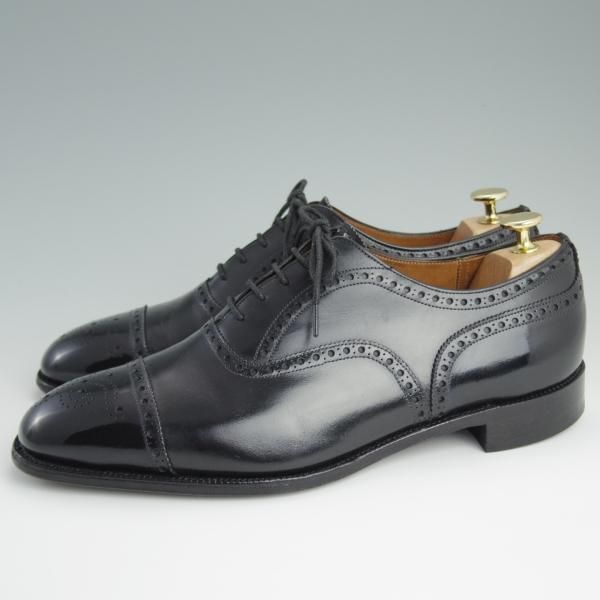 極上★チャーチ 95F/UK9.5【貴重★旧チャーチのディプロマット/DIPLOMAT/73ラスト】3都市/セミブローグ/黒/メンズ/Church's★d738