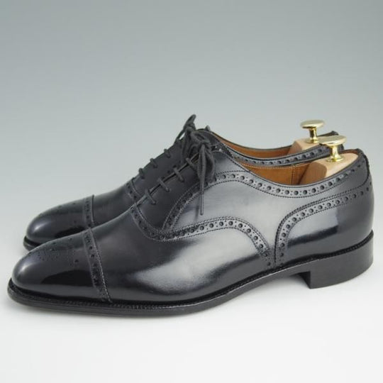 極上★チャーチ 95F/UK9.5【貴重★旧チャーチのディプロマット/DIPLOMAT/73ラスト】3都市/セミブローグ/黒/メンズ/Church's★d738