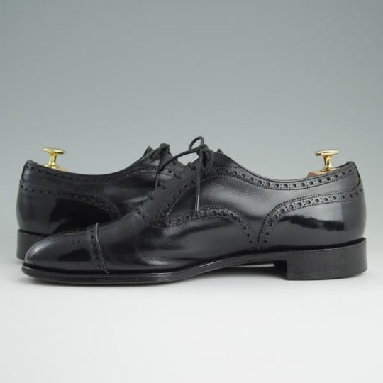 極上★チャーチ 95F/UK9.5【貴重★旧チャーチのディプロマット/DIPLOMAT/73ラスト】3都市/セミブローグ/黒/メンズ/Church's★d738