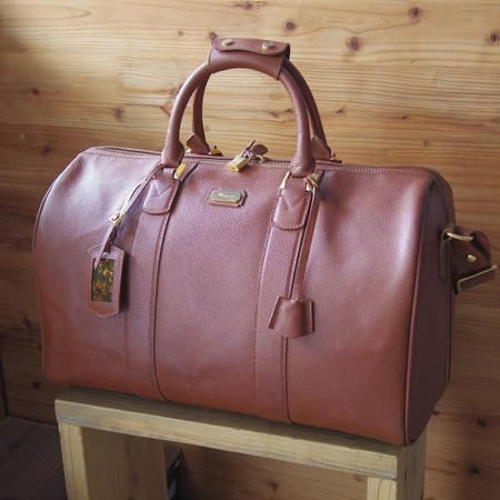 極上★(伊)サルヴァトーレ・フェラガモ/Ferragamo【高額★レザー/ボストンバッグ】メンズ&レディース/ビジネス/バッグ/茶/Salvatore★N5354