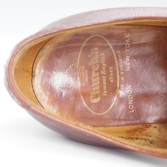 極上★チャーチ 75F/UK7.5【貴重70's★旧チャーチ/2都市ロゴ/Radnor】43ラスト/プレーントゥ/グレインレザー/赤茶/メンズ/Church's★d744