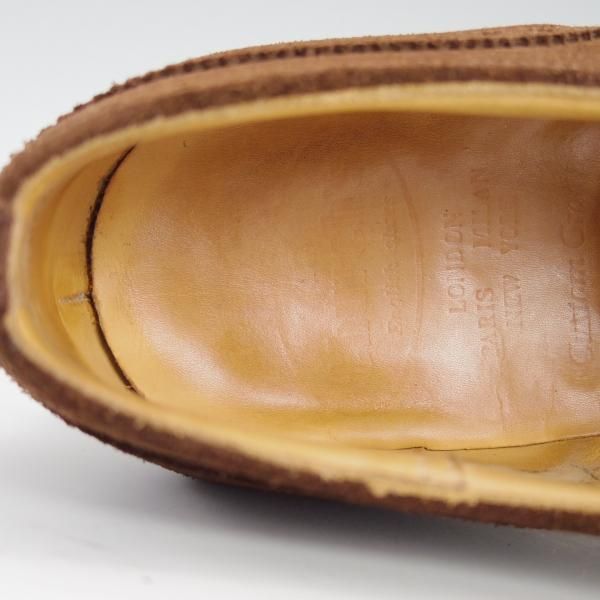 極上★チャーチ 60F/UK6【貴重★100ラスト/DIPLOMAT/ディプロマット】4都市ロゴ/セミブローグ/スエード/濃茶/メンズ/Church's★d745