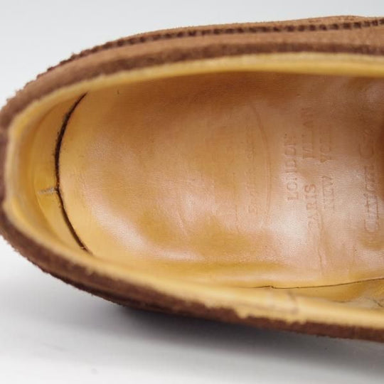 極上★チャーチ 60F/UK6【貴重★100ラスト/DIPLOMAT/ディプロマット】4都市ロゴ/セミブローグ/スエード/濃茶/メンズ/Church's★d745