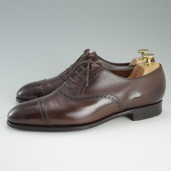 美品★エドワードグリーン UK6.5程度/7.5C【定価￥171,720-★アスキス/Asquith/82ラスト】セミブローグ/カーフ/濃茶/EDWARD GREEN★d747