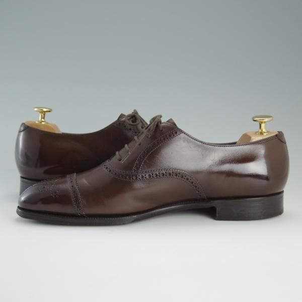 美品★エドワードグリーン UK6.5程度/7.5C【定価￥171,720-★アスキス/Asquith/82ラスト】セミブローグ/カーフ/濃茶/EDWARD GREEN★d747