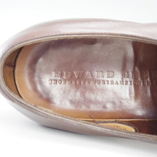 美品★エドワードグリーン UK6.5程度/7.5C【定価￥171,720-★アスキス/Asquith/82ラスト】セミブローグ/カーフ/濃茶/EDWARD GREEN★d747