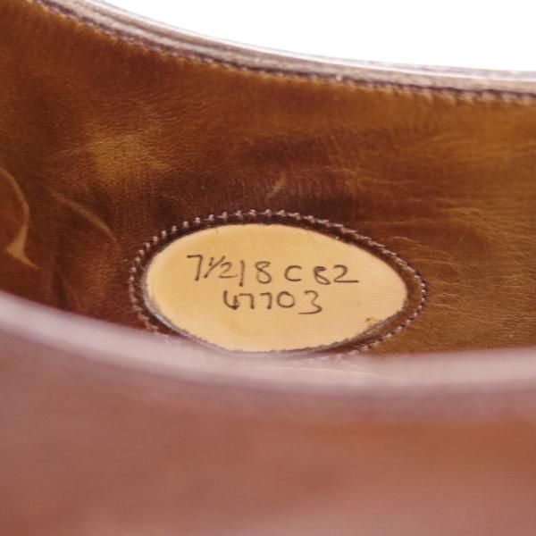 美品★エドワードグリーン UK6.5程度/7.5C【定価￥171,720-★アスキス/Asquith/82ラスト】セミブローグ/カーフ/濃茶/EDWARD GREEN★d747