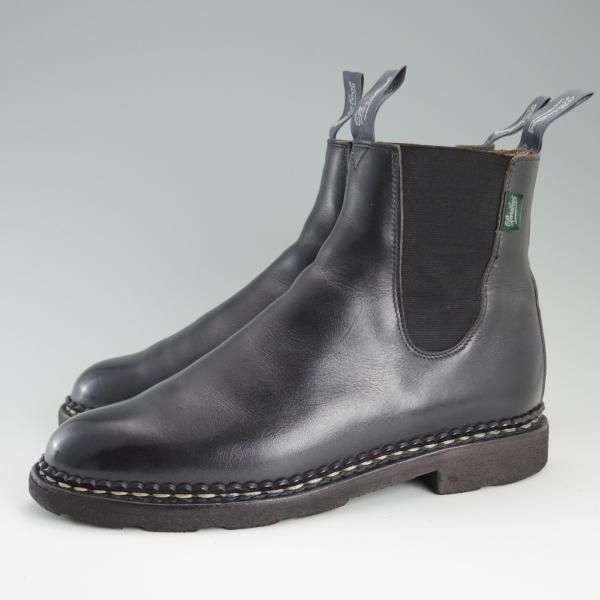 極上★パラブーツ SIZE 6【貴重★サイドゴアブーツ/MANEGE】グリフソール/リスレザー/黒/NOIR/メンズ/Paraboot★d749