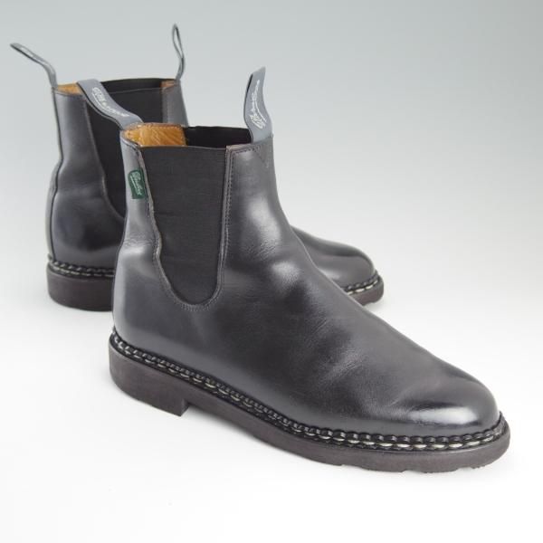 極上★パラブーツ SIZE 6【貴重★サイドゴアブーツ/MANEGE】グリフソール/リスレザー/黒/NOIR/メンズ/Paraboot★d749