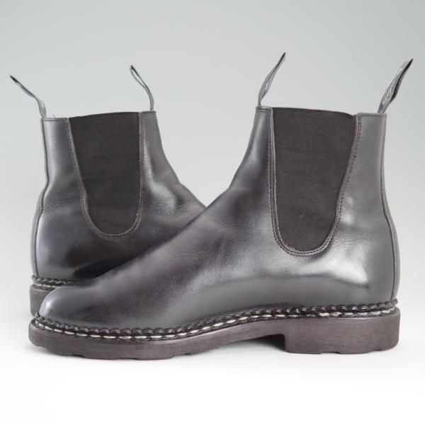 極上★パラブーツ SIZE 6【貴重★サイドゴアブーツ/MANEGE】グリフソール/リスレザー/黒/NOIR/メンズ/Paraboot★d749