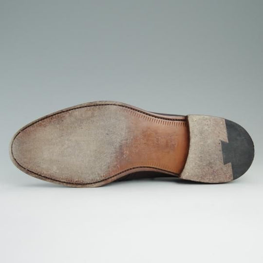 美品★Oriental/オリエンタル SIZE 7.5【貴重★鹿革/ワールドフットウェアギャラリー取扱】CALMAN/1220ラスト/Vフロント/茶/メンズ★d755