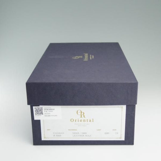 美品★Oriental/オリエンタル SIZE 7.5【貴重★鹿革/ワールドフットウェアギャラリー取扱】CALMAN/1220ラスト/Vフロント/茶/メンズ★d755