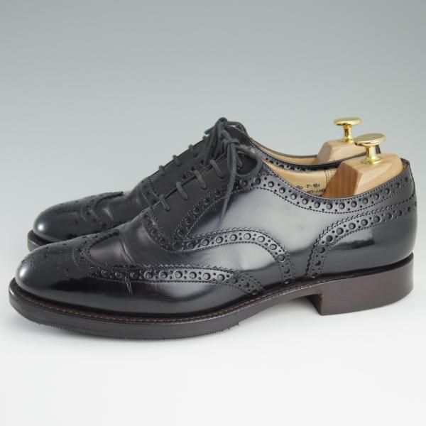極上★チャーチ 80F/UK8【定価￥95,040-★BURWOOD/バーウッド】81ラスト/ポリッシュドバインダーカーフ/黒/メンズ/Church's★d759