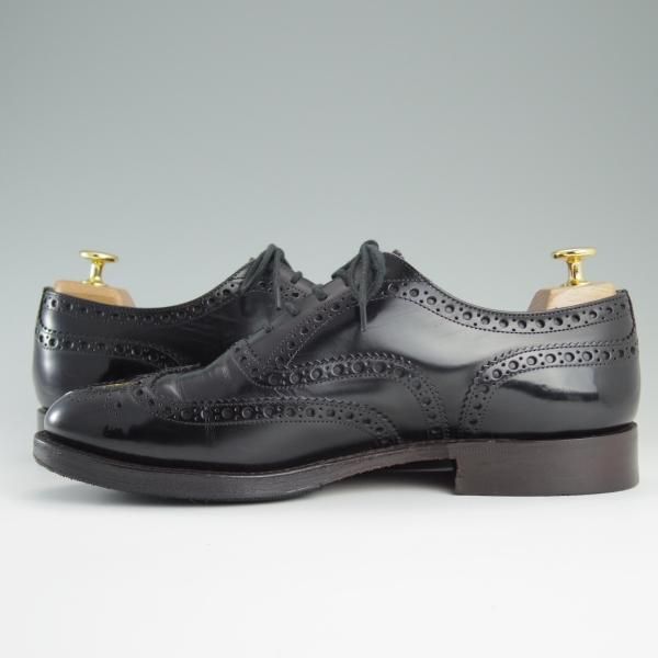 極上★チャーチ 80F/UK8【定価￥95,040-★BURWOOD/バーウッド】81ラスト/ポリッシュドバインダーカーフ/黒/メンズ/Church's★d759