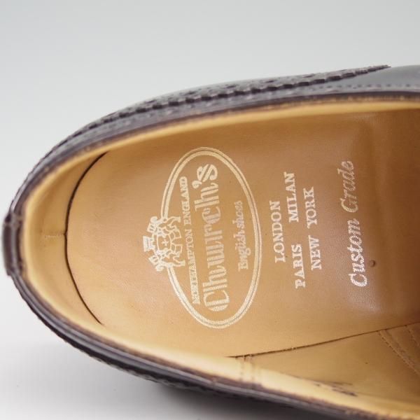 極上★チャーチ 80F/UK8【定価￥95,040-★BURWOOD/バーウッド】81ラスト/ポリッシュドバインダーカーフ/黒/メンズ/Church's★d759