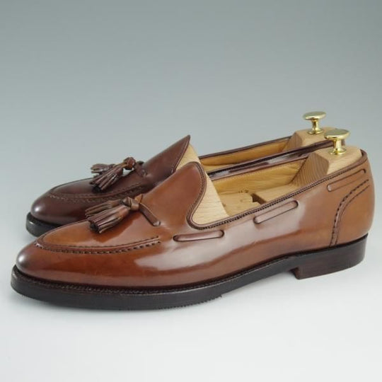 極上★クロケット&ジョーンズ UK10.5/US11D【貴重★茶/コードバン/ラルフローレン別注】タッセルローファー/メンズ/Crockett&Jones★d760