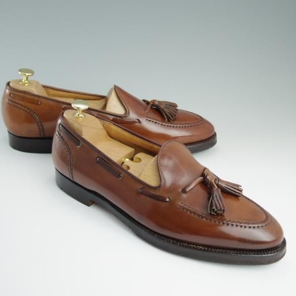 極上★クロケット&ジョーンズ UK10.5/US11D【貴重★茶/コードバン/ラルフローレン別注】タッセルローファー/メンズ/Crockett&Jones★d760