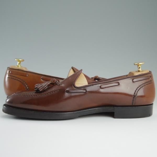 極上★クロケット&ジョーンズ UK10.5/US11D【貴重★茶/コードバン/ラルフローレン別注】タッセルローファー/メンズ/Crockett&Jones★d760