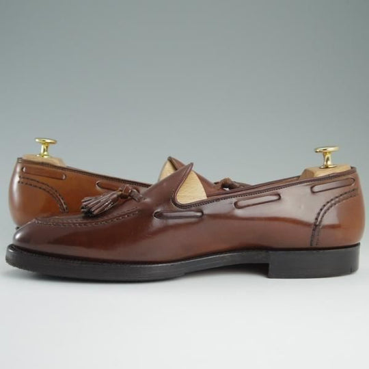 極上★クロケット&ジョーンズ UK10.5/US11D【貴重★茶/コードバン/ラルフローレン別注】タッセルローファー/メンズ/Crockett&Jones★d760