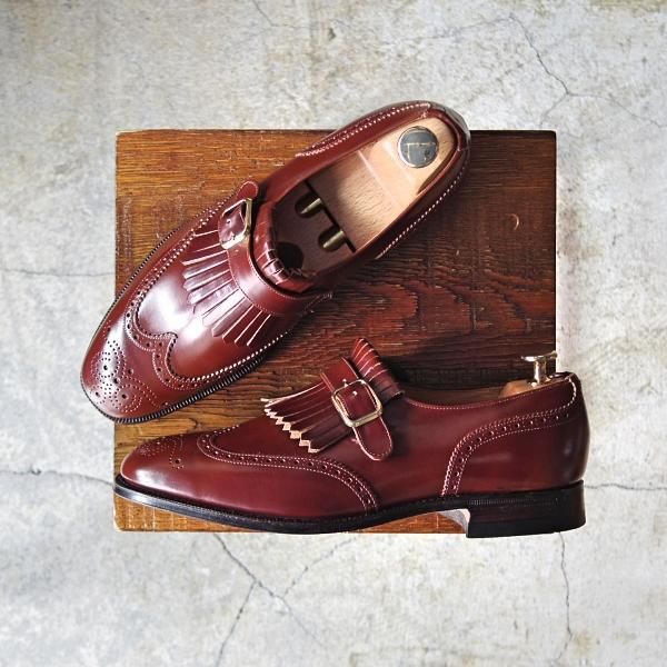 未使用★チャーチ 60F/UK6【旧チャーチ★ブックバインダーカーフ/Stafford】69Rラスト/モンクストラップ/赤茶/メンズ/Church's★d767