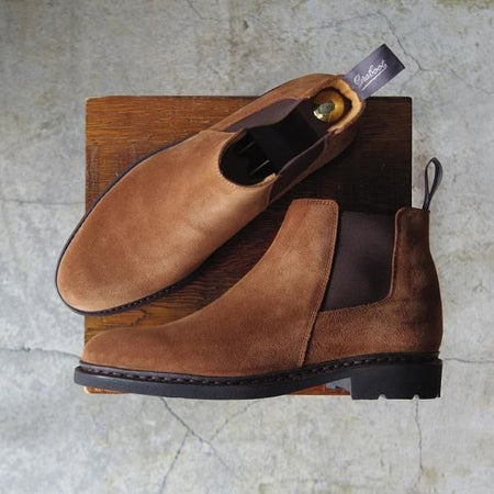 新品★パラブーツ SIZE 6.5【貴重★サイドゴアブーツ/CHAMFORT】ギャラクシーソール仕様/スエード/茶/メンズ/Paraboot★d769