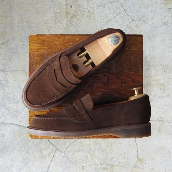 美品★ロイドフットウェア UK6.5【貴重★(英)ホワイト社製/コインローファー】スエード/濃茶/メンズ/Lloyd's/Lloyd Footwear★d773