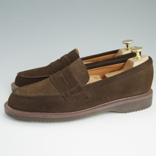 美品★ロイドフットウェア UK6.5【貴重★(英)ホワイト社製/コインローファー】スエード/濃茶/メンズ/Lloyd's/Lloyd Footwear★d773