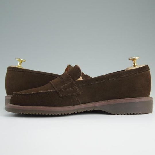 美品★ロイドフットウェア UK6.5【貴重★(英)ホワイト社製/コインローファー】スエード/濃茶/メンズ/Lloyd's/Lloyd Footwear★d773