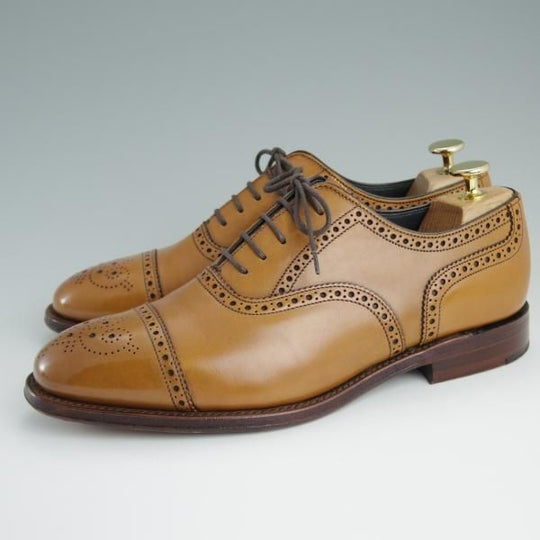 極美品★(英)Loake/ローク 7F【★(英)Herring Shoes別注/ハムステッド】HAMPSTEAD/026ラスト/セミブローグ/カーフ/茶/ヘリング★d774