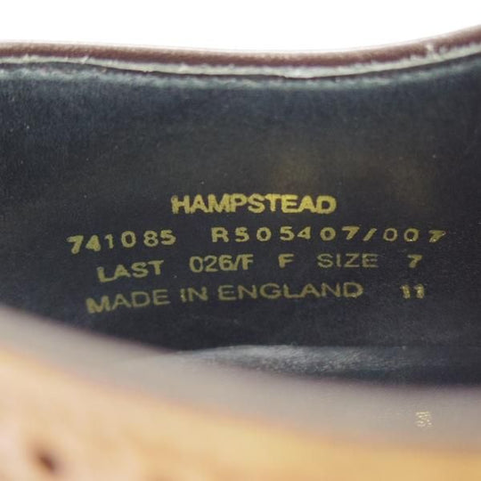 極美品★(英)Loake/ローク 7F【★(英)Herring Shoes別注/ハムステッド】HAMPSTEAD/026ラスト/セミブローグ/カーフ/茶/ヘリング★d774