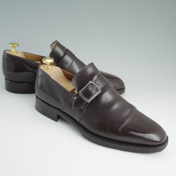 極上★(伊)ステファノベーメル SIZE 39.5【定価￥216,000-★モンクストラップ/スリッポン】カーフ/濃茶/ベーメル/Stefano Bemer★d782