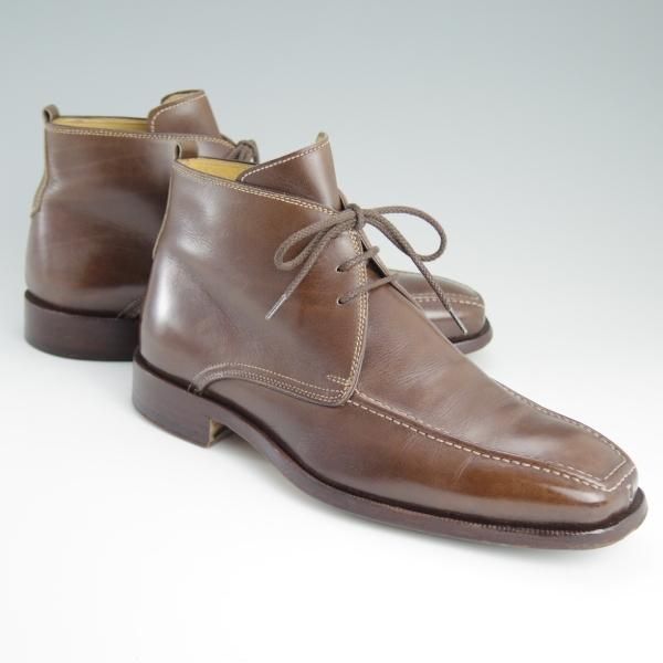 極上★(伊)ステファノ・ブランキーニ UK6.5程度【★チャッカブーツ/Uチップ】カーフ/茶/メンズ/STEFANO BRANCHINI★d783