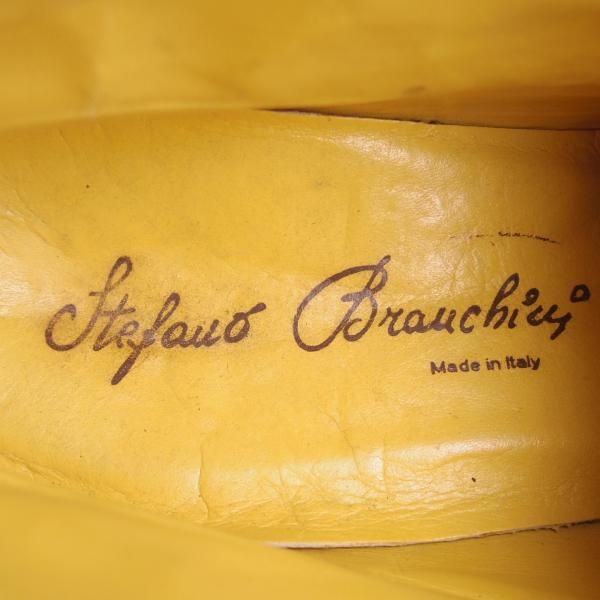 極上★(伊)ステファノ・ブランキーニ UK6.5程度【★チャッカブーツ/Uチップ】カーフ/茶/メンズ/STEFANO BRANCHINI★d783