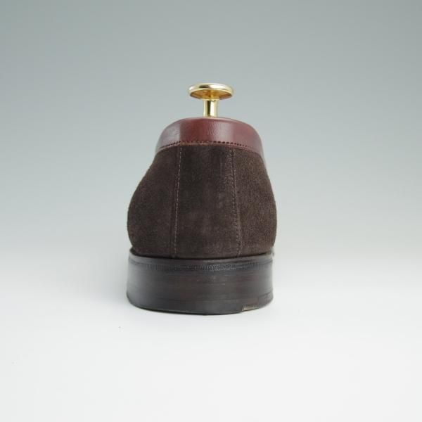 美品★(英)チーニー 6.5F【貴重★コンビ仕様/HARDWICK】5203ラスト/コインローファー/スエード×カーフ/赤茶×濃茶/メンズ/CHEANEY★d786