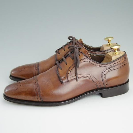 極上★チャーチ 65F/UK6.5【上級★Exclusive Cllection/ベティスカーフ/119ラスト】Taunton/セミブローグ/茶/メンズ/Church's★d789