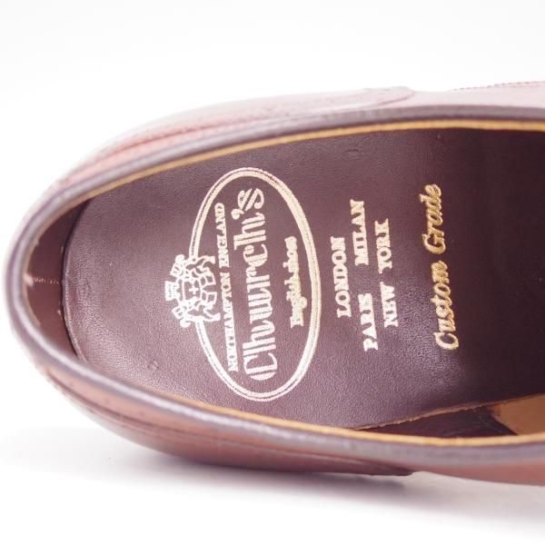 極上★チャーチ 65F/UK6.5【上級★Exclusive Cllection/ベティスカーフ/119ラスト】Taunton/セミブローグ/茶/メンズ/Church's★d789