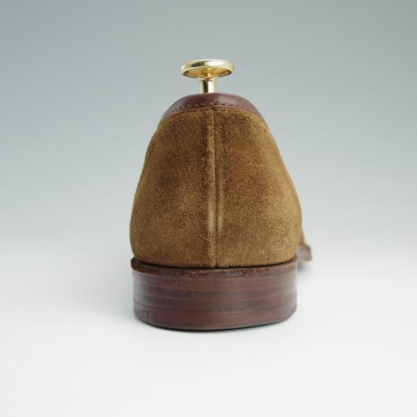 美品★クロケット&ジョーンズ 7E【貴重★SHIPS別注/DOUGLAS】アンライニング仕様/ローファー/スエード/茶/メンズ/Crockett&Jones★d790