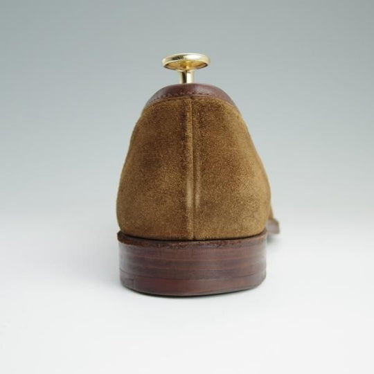 美品★クロケット&ジョーンズ 7E【貴重★SHIPS別注/DOUGLAS】アンライニング仕様/ローファー/スエード/茶/メンズ/Crockett&Jones★d790