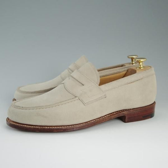 ほぼ未使用★チャーチ 70G/UK7【★コインローファー/BENTLEY】101ラスト/スエード/ベージュ/メンズ/Church's★d794