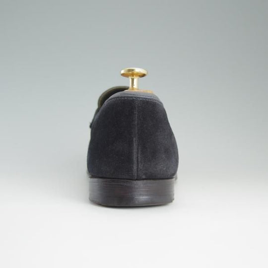 極上★クロケット&ジョーンズ 8.5E【★RICHMOND/リッチモンド】314ラスト/コインローファー/スエード/紺/メンズ/Crockett&Jones★d795